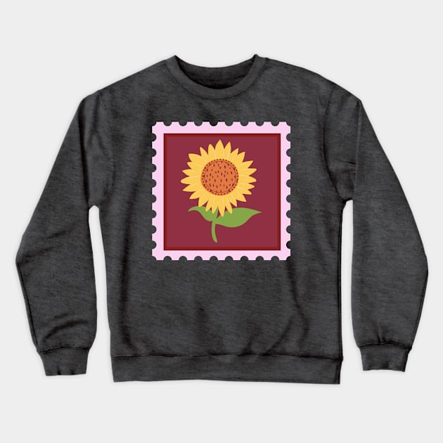 Framed sunflower design Crewneck Sweatshirt by Padme Art Designs